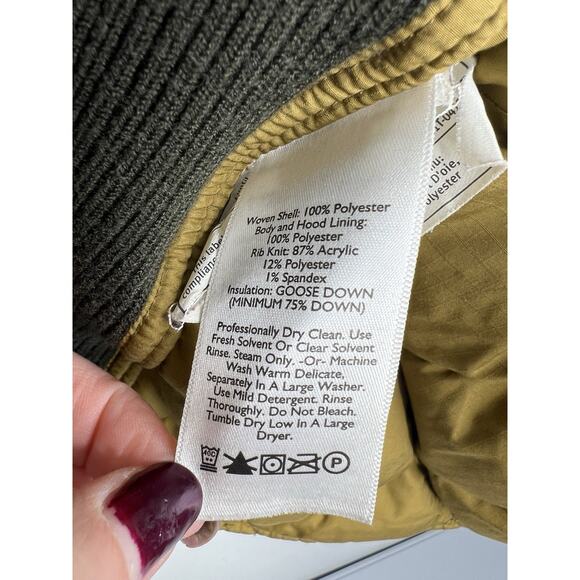 Vintage Bauer Down Eddie Bauer Jacket Green Olive Women's Full Zip Size Large - Picture 9 of 12
